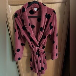 PINK Victoria's Secret Pink and Black Polka Dot Robe